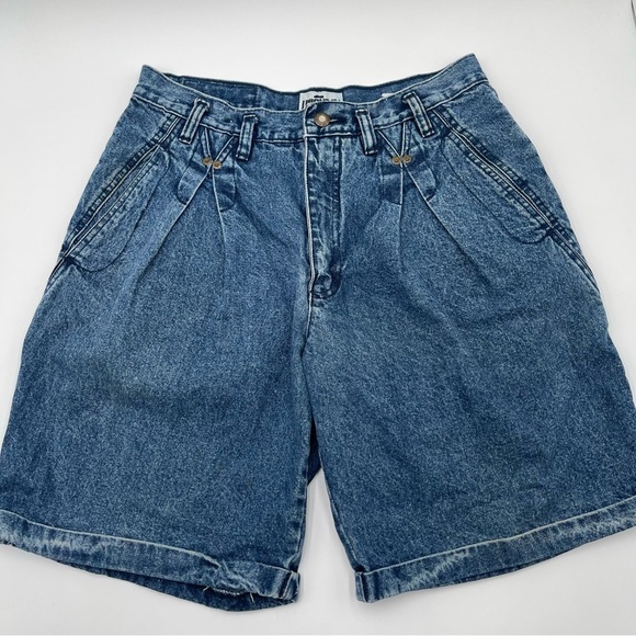 Vintage UnionBay High Waist Denim Shorts Jorts Women’s Size 32 Pleated 90s - Picture 3 of 13
